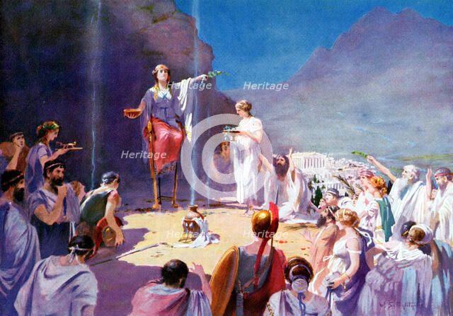 'Consulting the Delphic Oracle', 19th century. Artist: Unknown