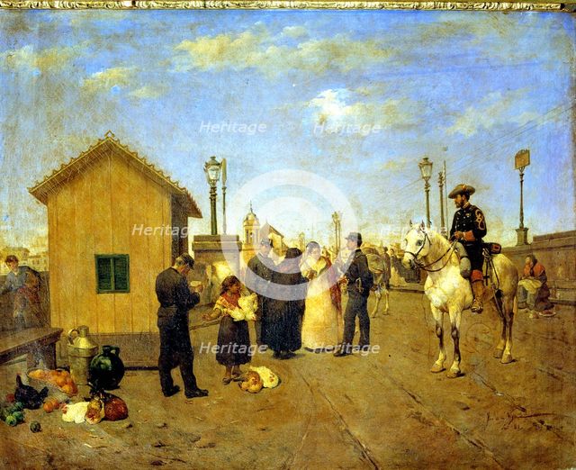 Consumption hut', oil by José de Vega.