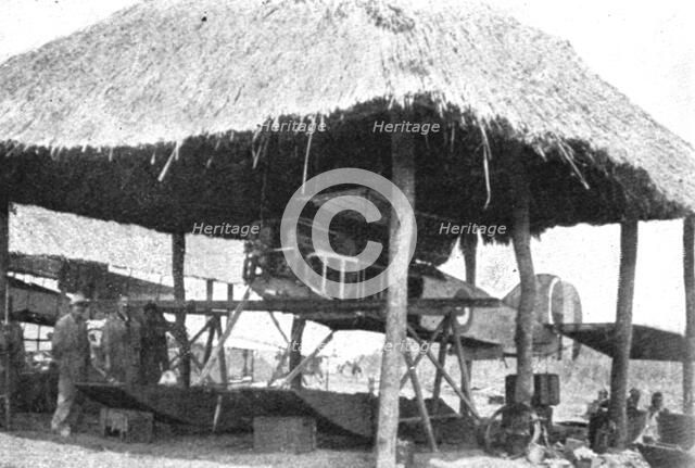 Conquest of German East Africa; An improvised aircraft hangar at Toa..., 1917. Creator: Unknown.