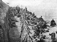 Conquest of German East Africa; Halt of a company during the march on Mahenge, 1917. Creator: Unknown