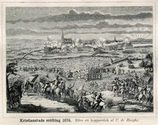 Conquest of Kristianstad, 1676. From Now and Then, 1887. After copper engraving by C. de Hooghe. Creator: C. de Hooghe (After).