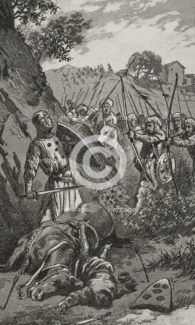 Conquest of Majorca: Battle of Portopí, (12 September 1229), 1890.  Creator: Joan Serra y Pausas.