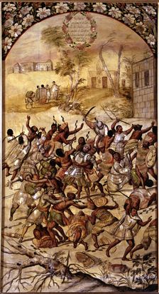 Conquest of Mexico, arrest of Cortés, 17th century. Creator: González, Miguel (17th century)