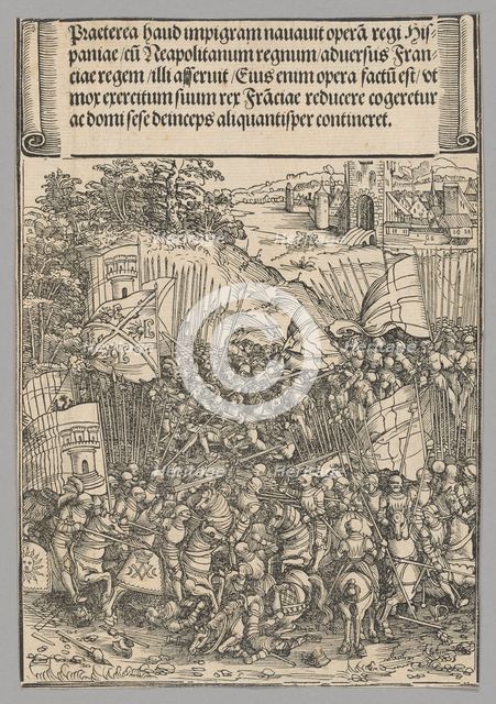 Conquest of Naples, plate 17 from Historical Scenes from the Life of Emperor..., printed c. 1520. Creator: Wolf Traut.
