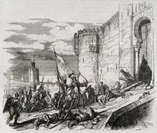 Conquest of Seville by the Christian troops of Fernando III of Castile, 1248, (1852). Creator: Ildefonso Cibera