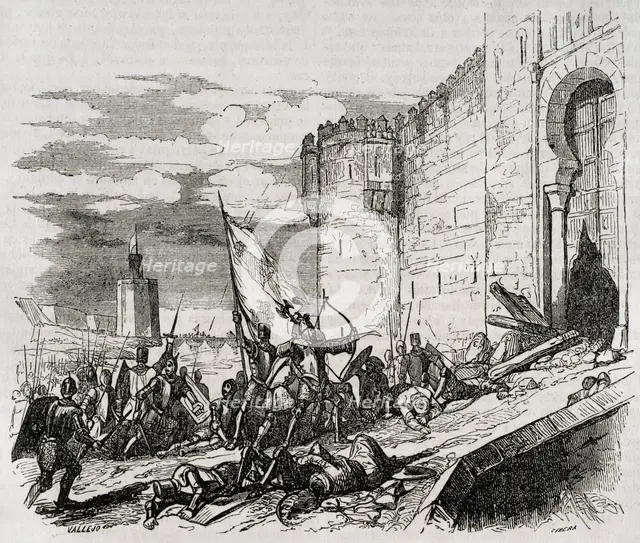 Conquest of Seville by the Christian troops of Fernando III of Castile, 1248, (1852).  Creator: Ildefonso Cibera.