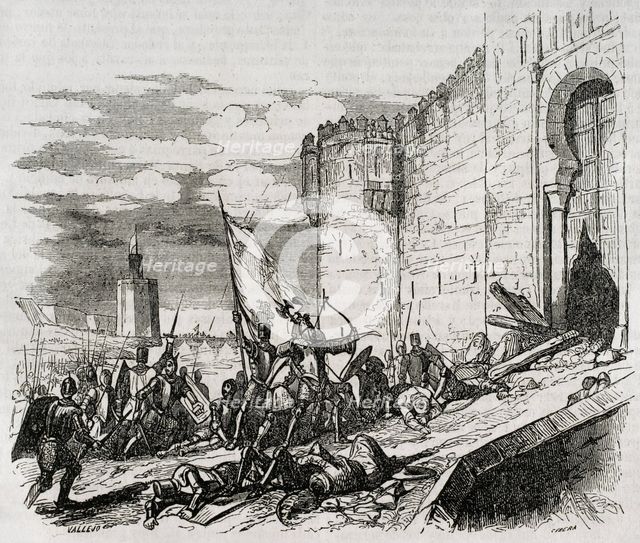 Conquest of Seville by the Christian troops of Fernando III of Castile, 1248, (1852).  Creator: Ildefonso Cibera.