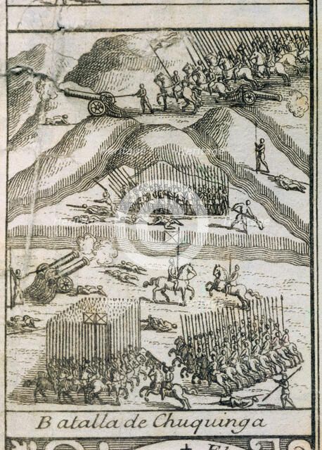 Conquest of Peru. 5th Civil War, 'Battle of Chuquinga (Pucara)', confrontation between Alonso de …