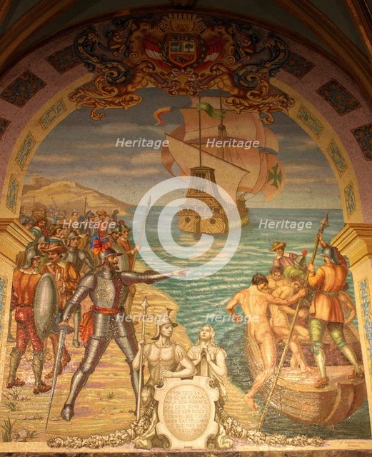 Conquest Of Peru by Francisco Pizarro. Artist: Anonymous  