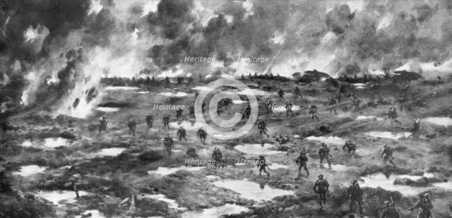 'Conquest of the Wytschaete-Messines Ridge', Belgium, First World War, 7 June 1917. Artist: Unknown