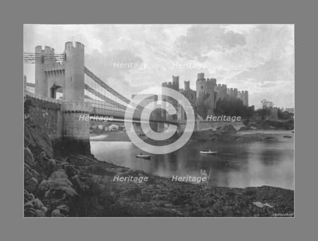 Conway Castle and Bridges, c1900. Artist: Catherall & Pritchard.
