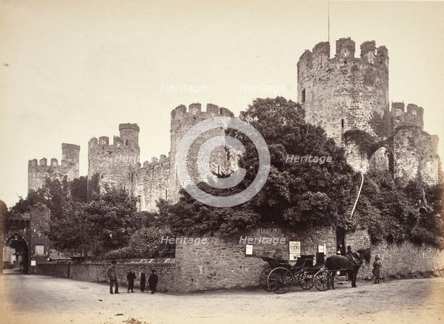 Conwy Castle, general view looking west (702), Printed 1860 circa. Creator: Francis Bedford.