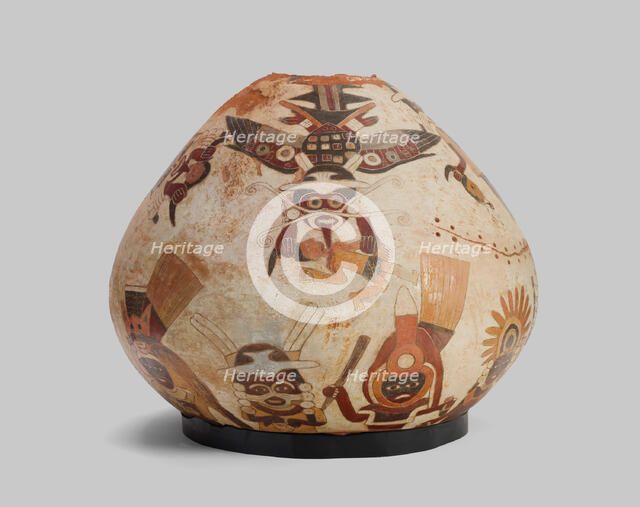 Container Depicting Warriors, Rulers, and Winged Beings with Trophy Heads, 180 B.C./A.D. 500. Creator: Unknown.