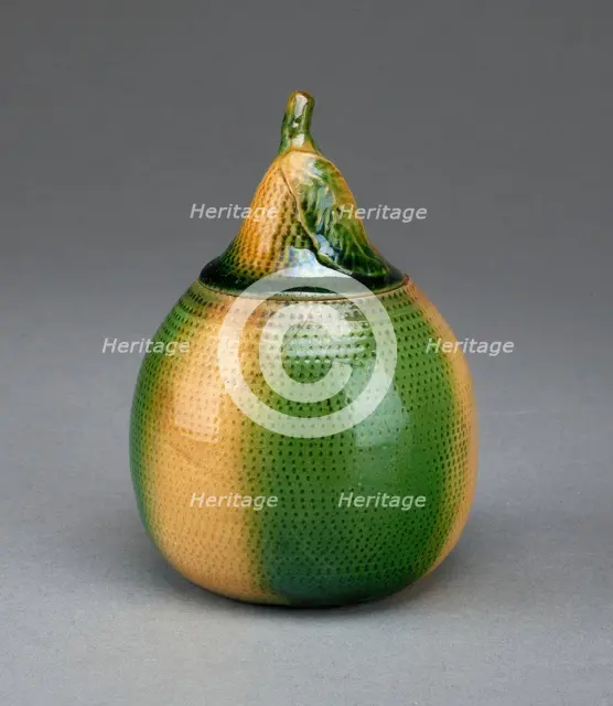 Container in the shape of a pear, Staffordshire, c. 1765. Creator: Staffordshire Potteries.