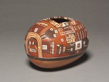 Container with Deity Head and Winged Attendants, 600-1000. Creator: Unknown