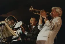Conte Candoli, Shorty Rogers, Bud Shank, North Sea Jazz Festival, The Hague, Netherlands, 1991. Creator: Brian Foskett