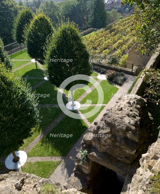 Contemporary garden, Medieval Bishop's Palace, Lincoln, Lincolnshire, c1980-c2017. Artist: Historic England Staff Photographer.