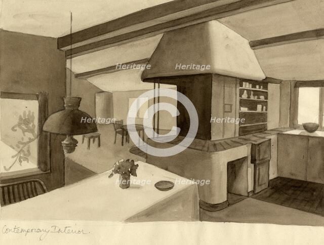 'Contemporary interior', c1950.  Creator: Shirley Markham.