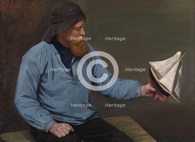 Contemplating his Model Boat, probably the 1880s. Creator: Ragnhild Beichmann.