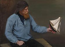 Contemplating his Model Boat, probably the 1880s. Creator: Ragnhild Beichmann