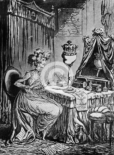 'Contemplations upon a coronet', 1797. Artist: Unknown
