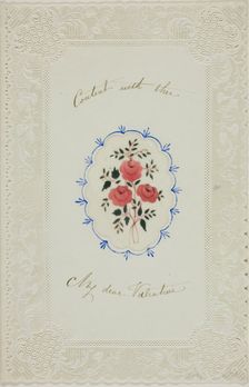 Content with Thee My Dear Valentine (valentine), c. 1850. Creator: Unknown