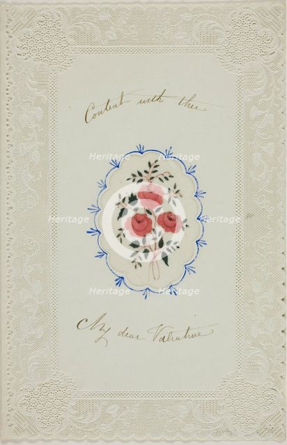 Content with Thee My Dear Valentine (valentine), c. 1850. Creator: Unknown.
