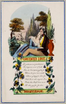 Contented Love (valentine), c. 1840. Creator: Unknown
