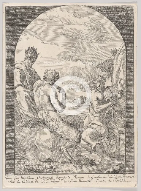 Contest between Apollo and Marsyas, ca. 1754. Creator: Girolamo da Carpi.