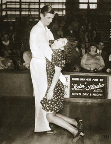 Contestants in a dance marathon, Chicago, Illinois, USA, 1930