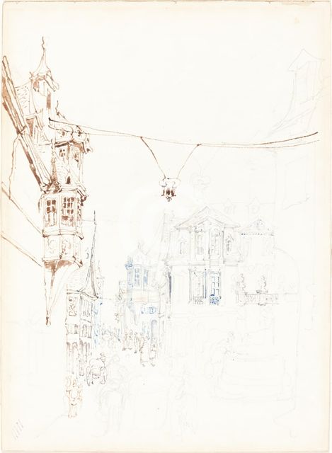 Continental Street Scene, 1860/1870. Creator: John Skinner Prout.