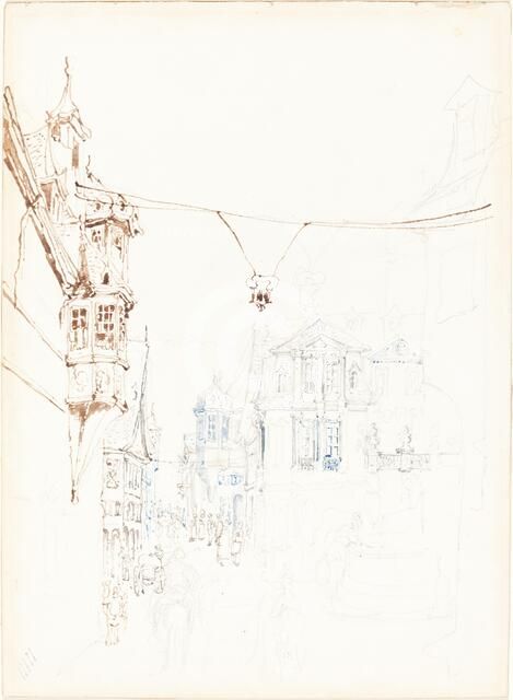 Continental Street Scene, 1860/1870. Creator: John Skinner Prout.