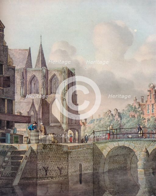 'Continental River Scene with Bridge and Church', c18th century. Artist: Johannes Huibert Prins.