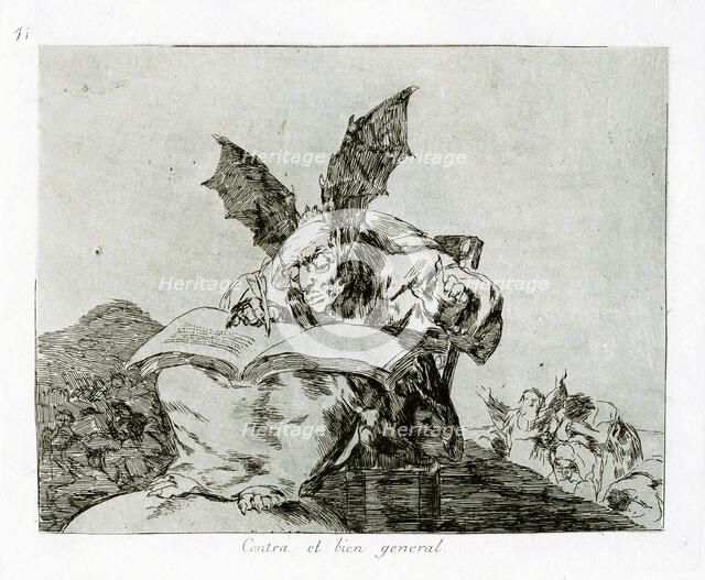 Contra el bien general (Against the common good). Plate 71 from The Disasters of War (Los Desastros de la Guerra), 1810-1820. Artist: Goya, Francisco, de (1746-1828)