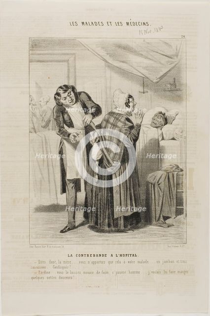 Contraband at the Hospital (plate 26), 1843. Creator: Charles Emile Jacque.
