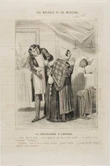 Contraband at the Hospital (plate 26), 1843. Creator: Charles Emile Jacque