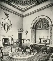 Contrasted Interiors: Palladian - The Dining-Room, Holkham, Norfolk, by William Kent, with Regency