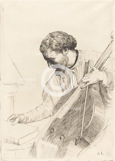 Contre-bass Player (Le joueur de contre-basse). Creator: Alphonse Legros.