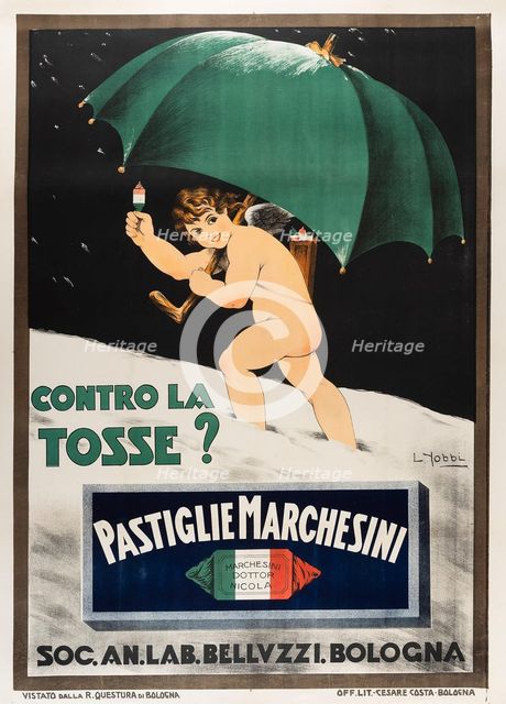 Contro la tosse? Pastiglie Marchesini, 1925. Creator: Yobbi, Luigi (1907-after 1945).