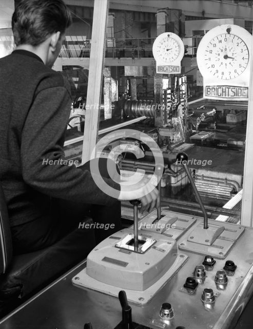 Control cabin at Brightside Foundry, Sheffield, South Yorkshire, 1963. Creator: Michael Walters.