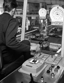 Control cabin at Brightside Foundry, Sheffield, South Yorkshire, 1963. Creator: Michael Walters