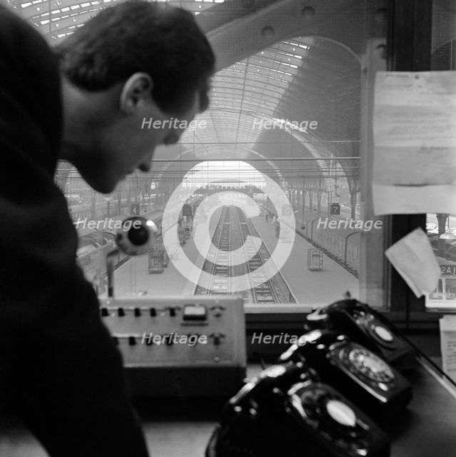 Control cabin, Paddington Station, London, 1960-1972. Artist: John Gay