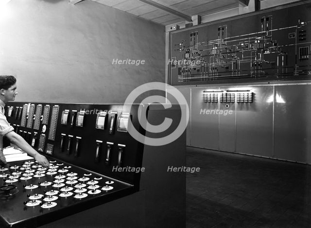 Control room at Manvers coal preparation plant, near Rotherham, South Yorkshire, 1956. Artist: Michael Walters