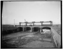 Controlling gates of canal, Michigan Lake Superior Power Co., Sault Ste. Marie, Mich., c1902. Creator: William H. Jackson