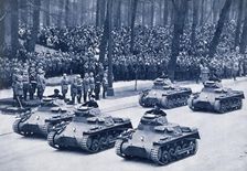 Convoy of tanks taking part in Adolf Hitler's birthday celebrations, 29th April 1936