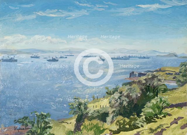 Convoy Anchorage, from Lismore, 1939-1945. Creator: Stephen Bone.