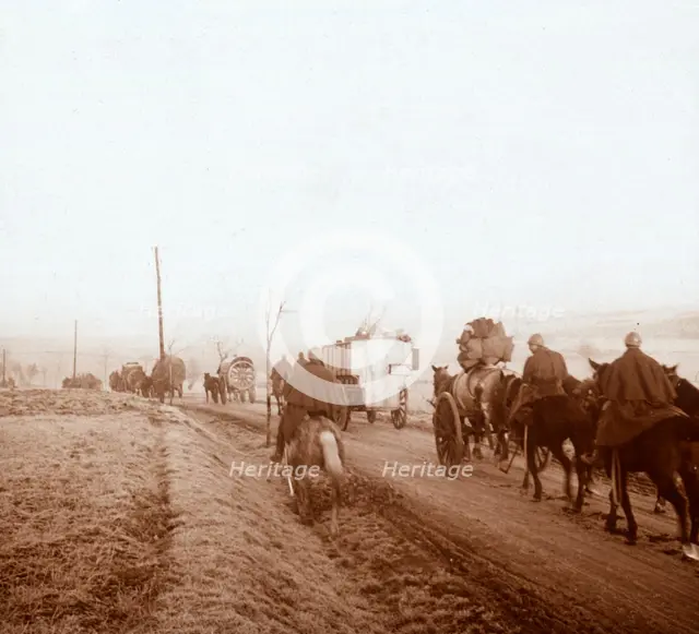 Convoy, Genicourt, northern France, 1916. Artist: Unknown.