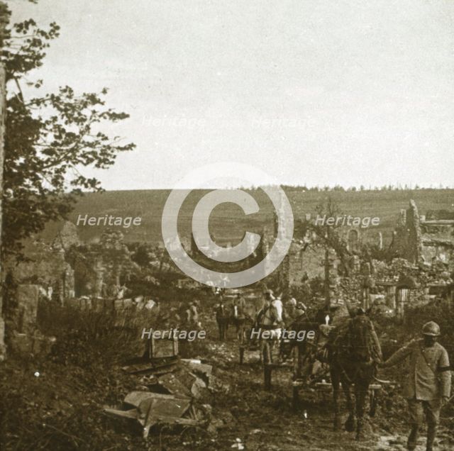 Convoy, Les Éparges, northern France, c1914-c1918.  Artist: Unknown.
