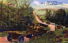 Convoy Trucks During a Halt While Advancing, Fort Hood, Texas USA, 1943. Artist: US Army Signal Corps