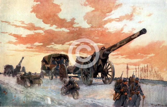 'Convoi d'Artillerie Automobile' ('Convoy of Motorised Artillery'), World War I, France, 1918. Artist: Unknown